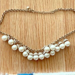 J.Crew Pearl and Rhinestone Necklace